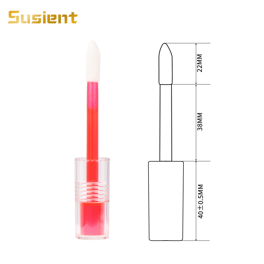 Round red lipstick facial cosmetic transparent lipgloss tube empty custom logo lipgloss tube