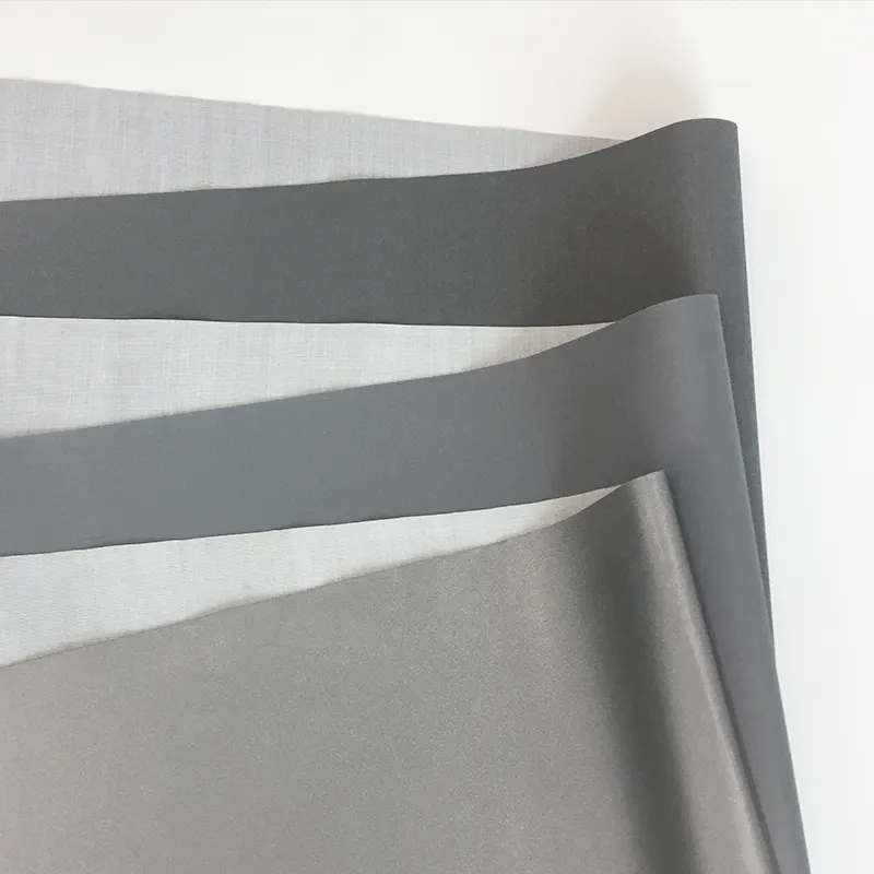 Top sell 100% polyester reflective tape fabrics for clothing custom color