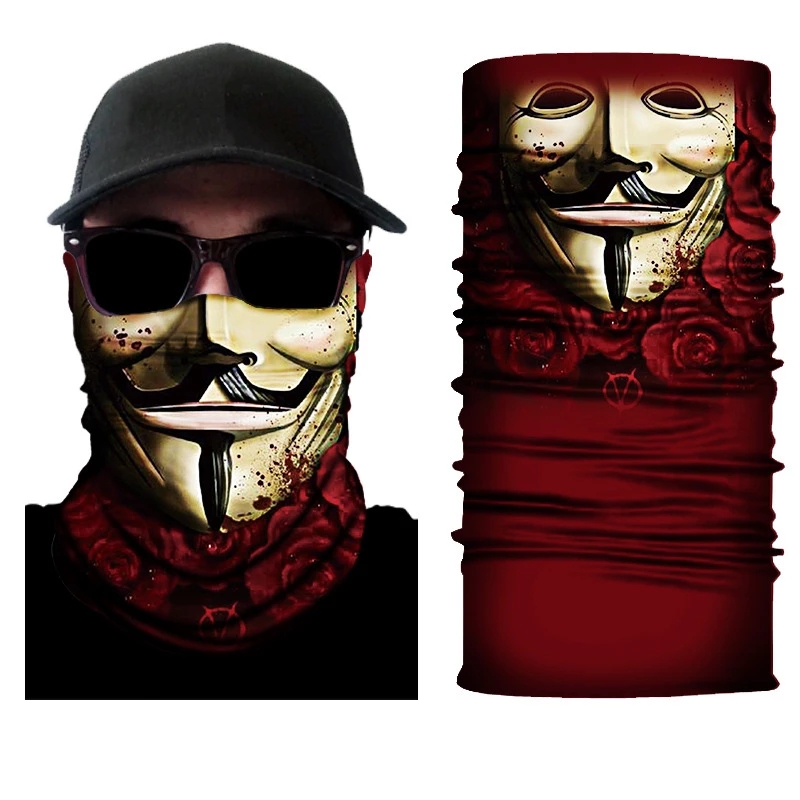 Cycling Movie Clown Anime Seamless Balaclava Bicycle Bandanas Men Windproof Scarf Neck Gaiter 3D Halloween Magic Scarf Headwear