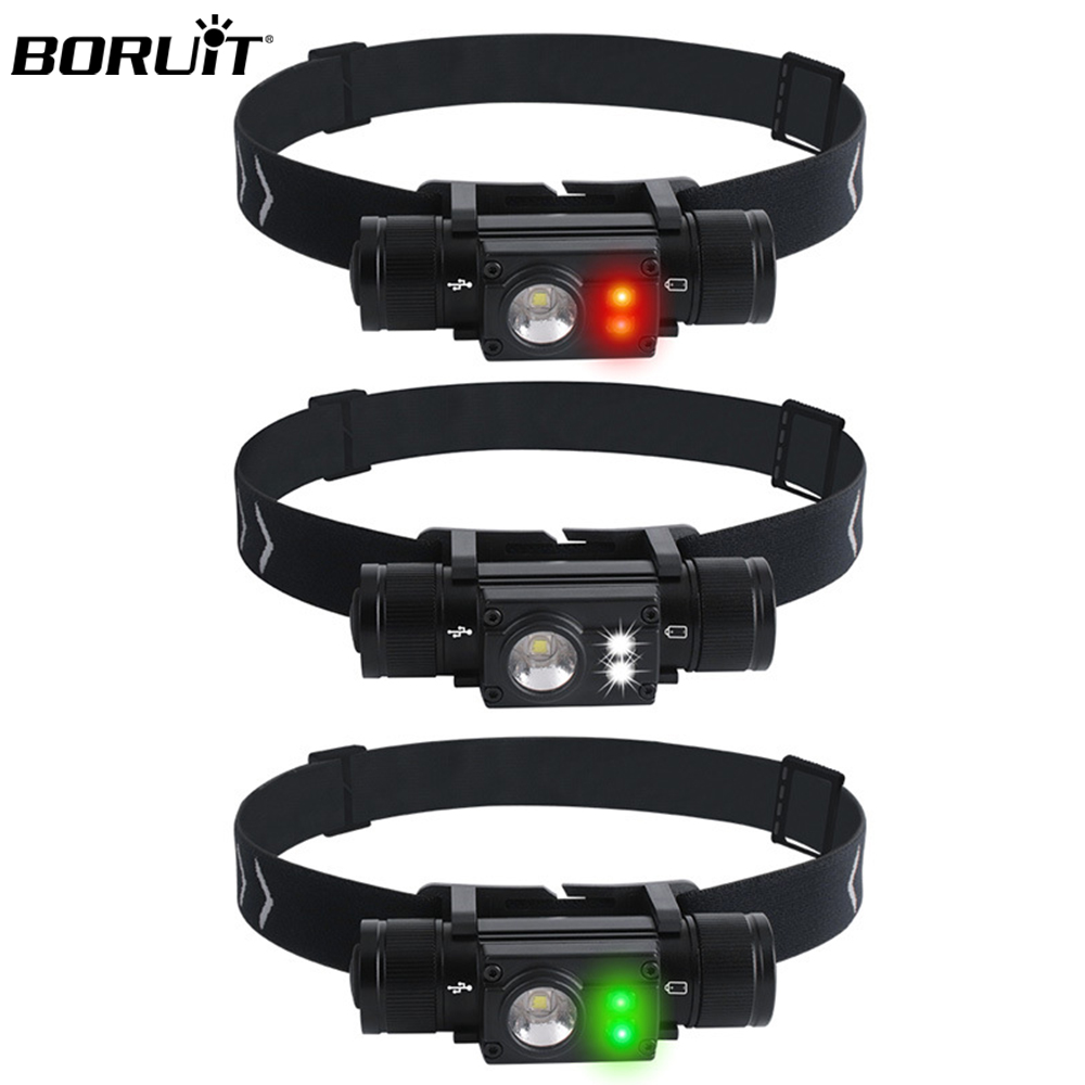 BORUiT Hign Power 18650 батарея фара наружная Водонепроницаемая L2 1000 люмен светодио дный налобный фонарь для кемпинга