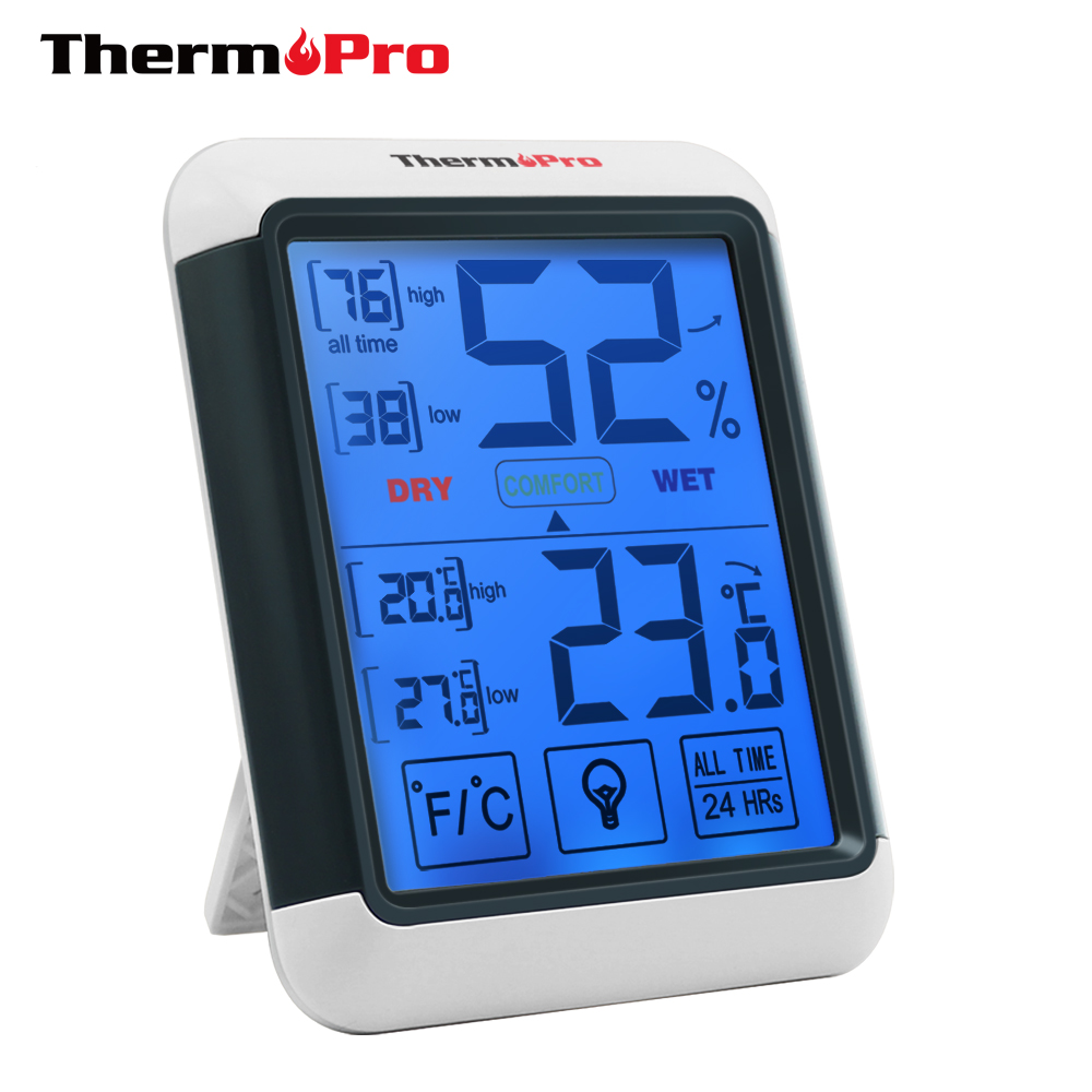ThermoPro TP55 Крытый температура термометр датчик и датчик влажности с сенсорным экраном