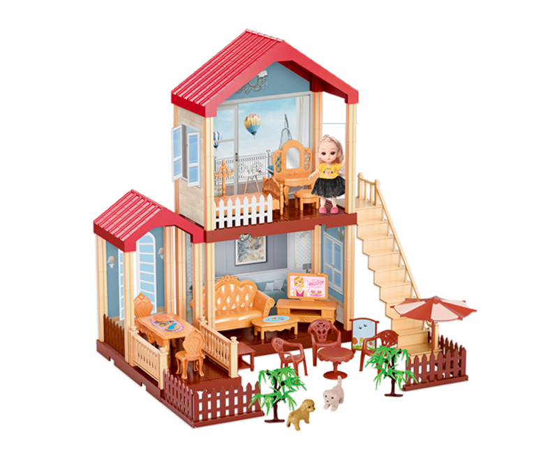 Baby toys Girl Princess DIY Toy House Set Doll House Furniture Big Doll House With Furnitures For Kids