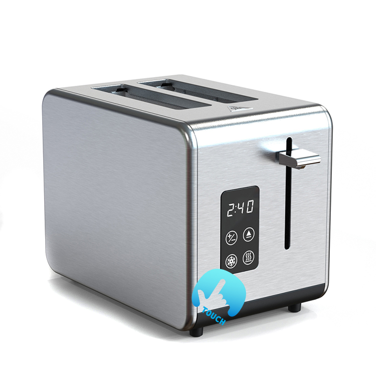 Touch Screen Toaster 2 Slice Stainless Steel Extra Wide Slots Sandwich 6 Shade Settings Toaster