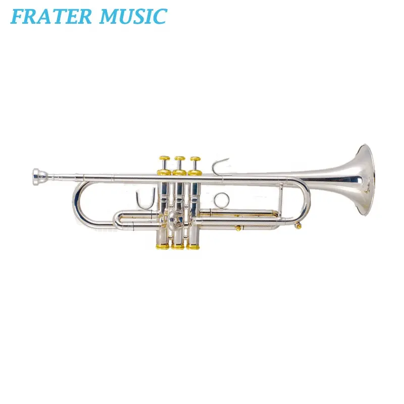 Professional Bb key Silver plated Trumpet with stainless steel piston (JTR-260)