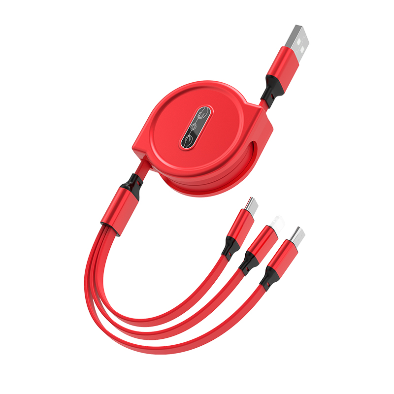 Универсальный Выдвижной зарядный Usb-кабель 3 в 1, гибкий кабель для передачи данных для iphone/Type C/Android