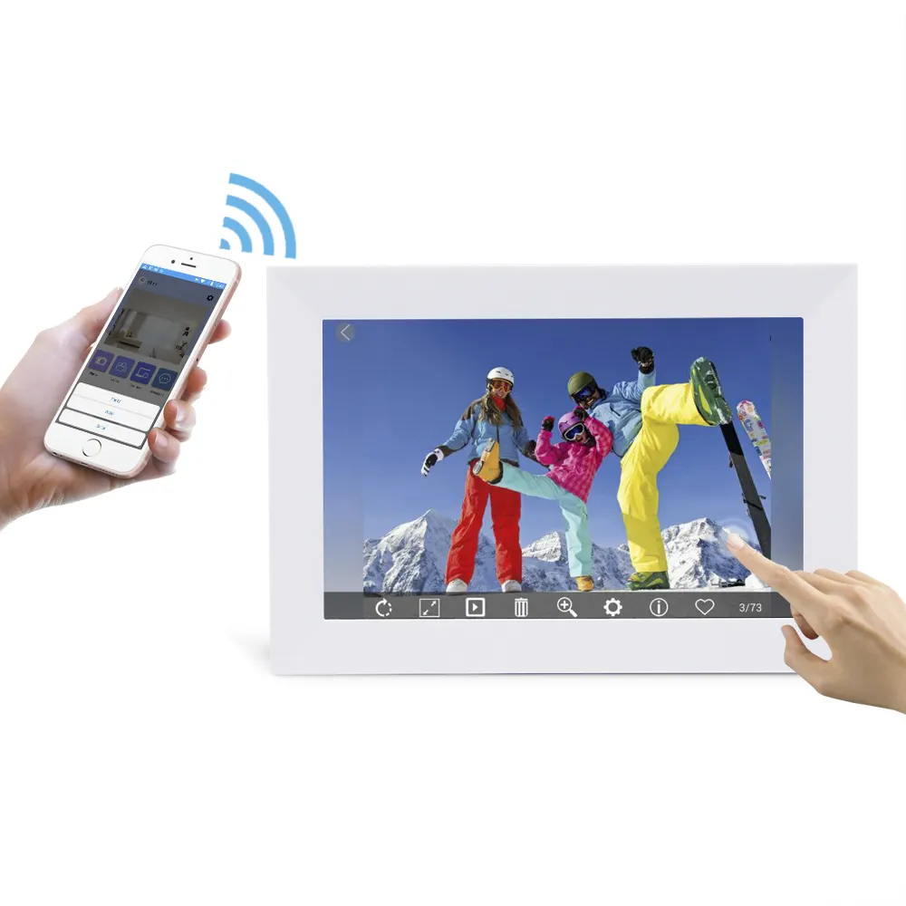 10.1 Inch Travel Sharing Free Framoe WIFI Wall Framed Digital Picture Electric Wood Frame For Photos