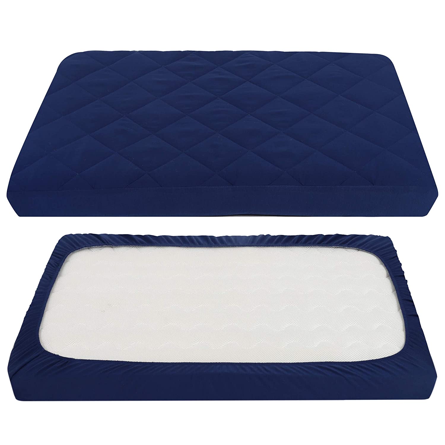 Hot Selling Soft Pack Sheet Quilted, Breathable , 39''x27''x5'', Navy Blue