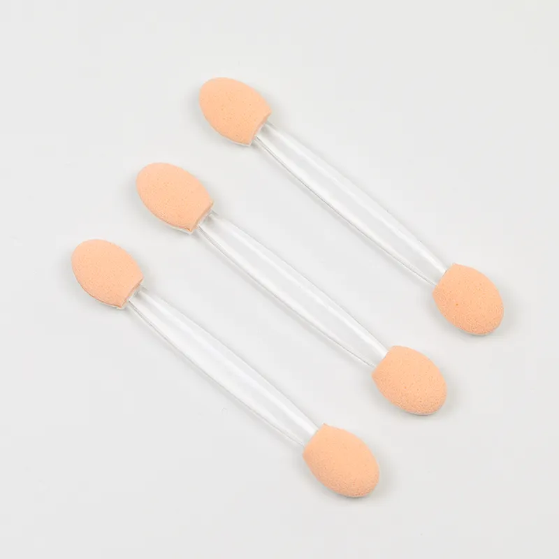 New Design Soft Latex Sponge Eyeshadow Applicator with Transparent Plastic Handle for Makeup