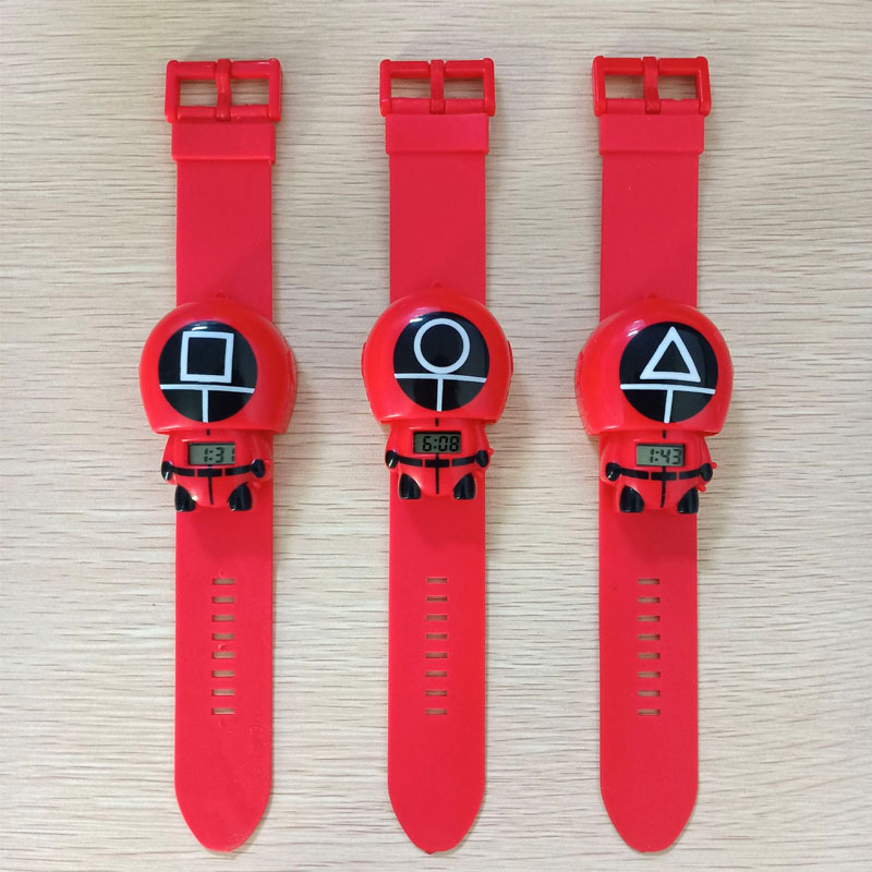 2021 Hot Korean Thriller Tv Series Horror Squid Game Cosplay Halloween costumes props digital watch Squid Game accessories