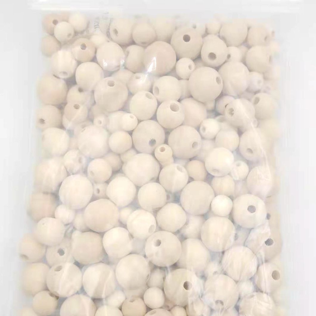 Natural unprocessed Beech Wood beads with hole beads for DIY project
