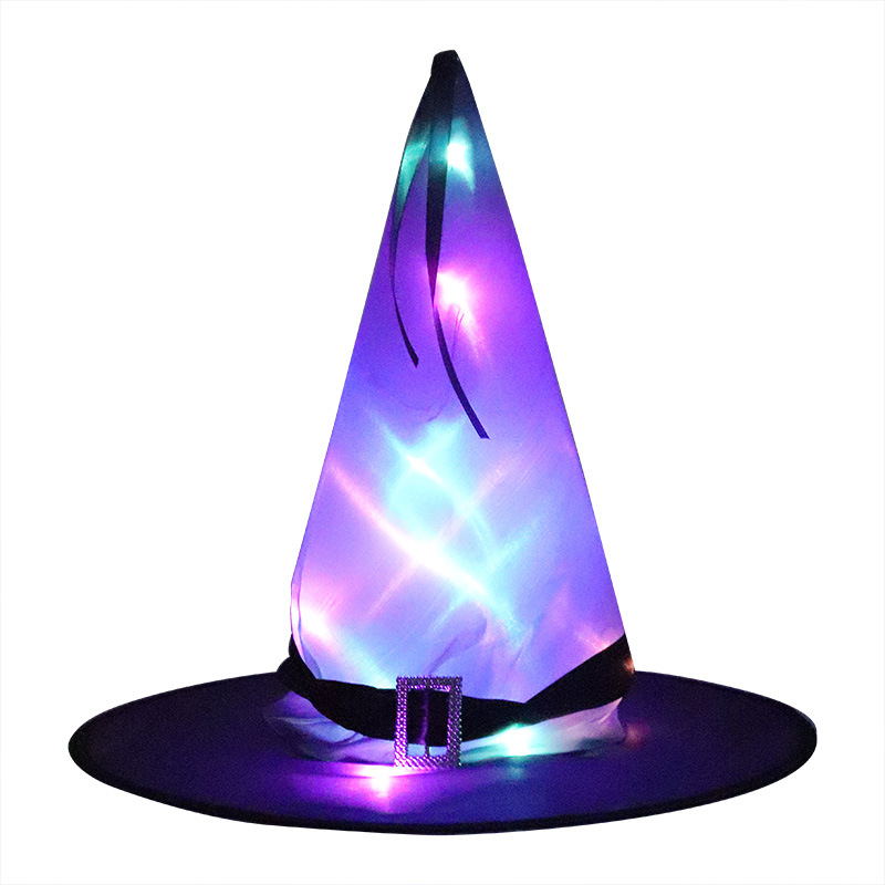 Halloween Party Decoration Props Led Glowing Witch Hat Magician Witch Hat Wizard Hat