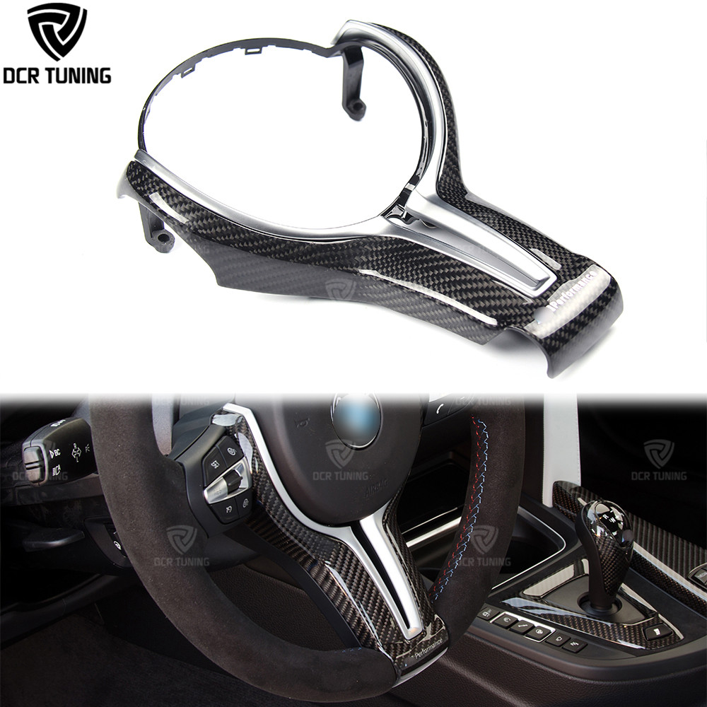 Отделка рулевого колеса из углеродного волокна для BMW F80 M3 F82 F83 M4 F10 M5 F06 F12 F13 M6 F85 X5M F86 X6M красная/Серебристая/синяя отделка на выбор