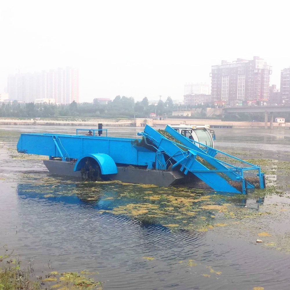 Reed duck weed cleaning high quality weed cutting boat aquatic weed harvester China factory for sale