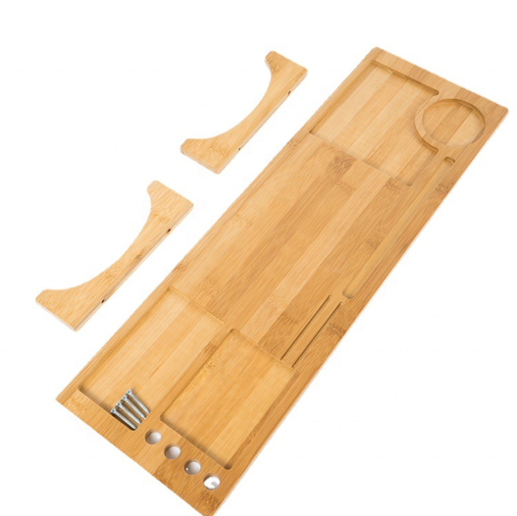 Creative bamboo desktop storage rack display rack multifunctional computer rack keyboard storage