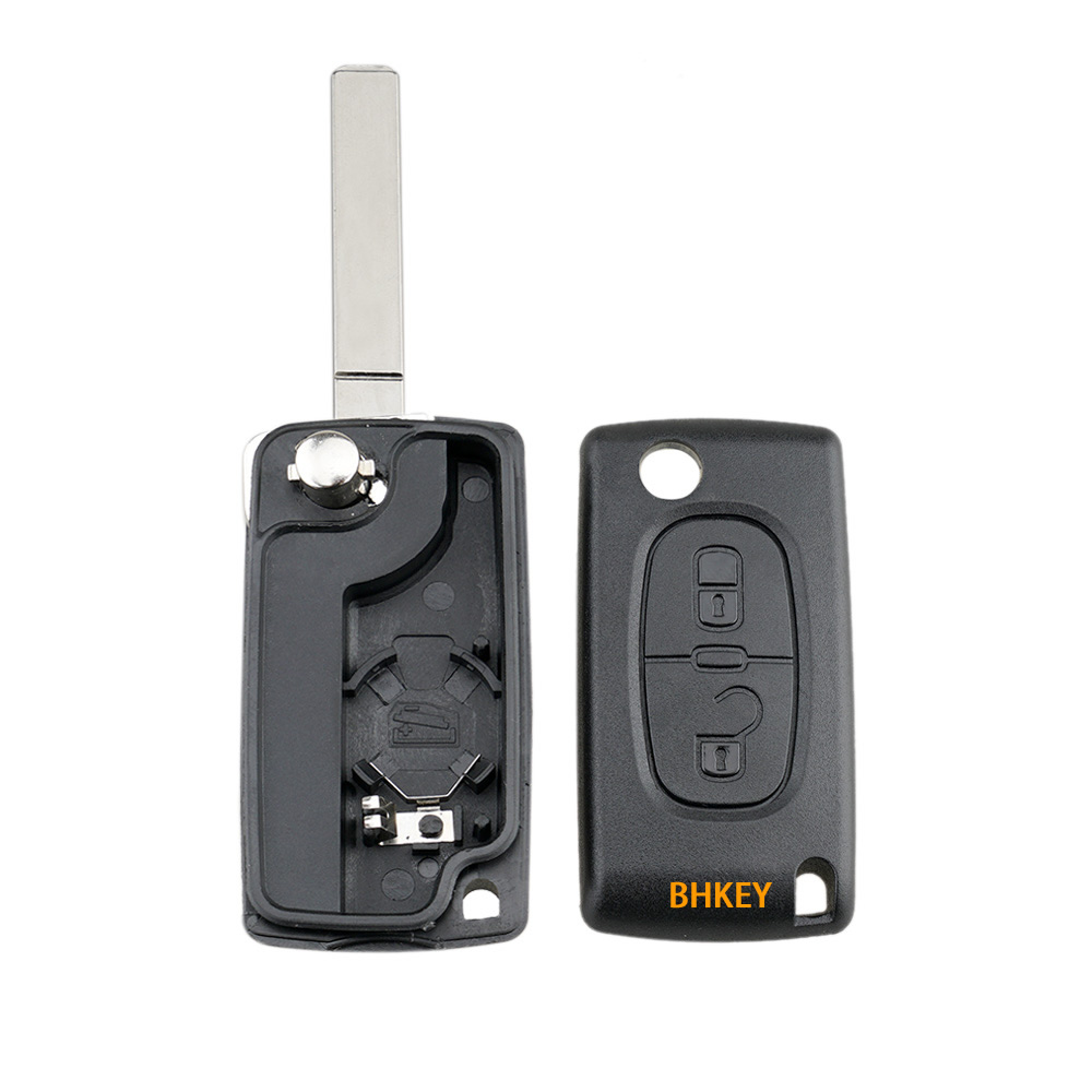Чехол-книжка для автомобильного ключа с 2 кнопками для Peugeot 207 307 308 Citroen C2 C3 C4 C5 C6 C8