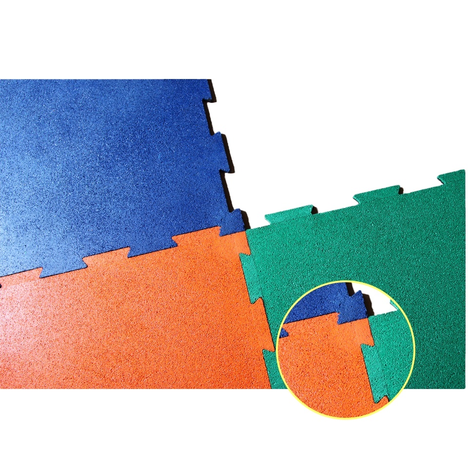 EPDM Colorful Gym Interlocking Tile Rubber Gym Flooring REACH Approved Gym Flooring