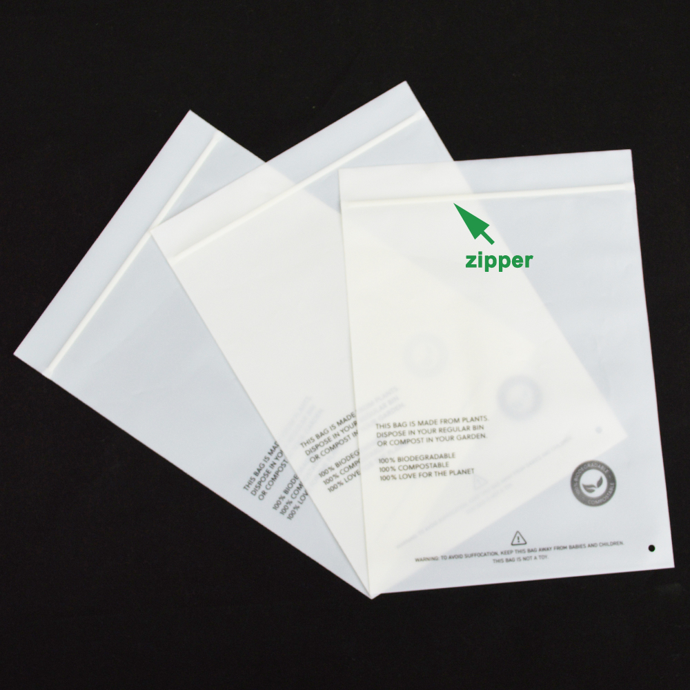 Таможня Compostable ткань молния мешок кукурузный крахмал сумки Таможня Compostable одежда упаковка с замком на молнии