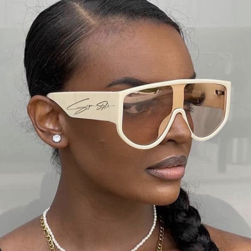 9095 2022 Oversized Square Men Women Shades Sunglasses Brand Designer Beige Fashion Wholesale Sunglasses Custom Logo Glasses