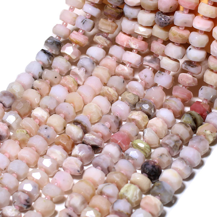 Натуральный перуанский розовый опал, граненые круглые бусины Nugget Loose Beads Strand