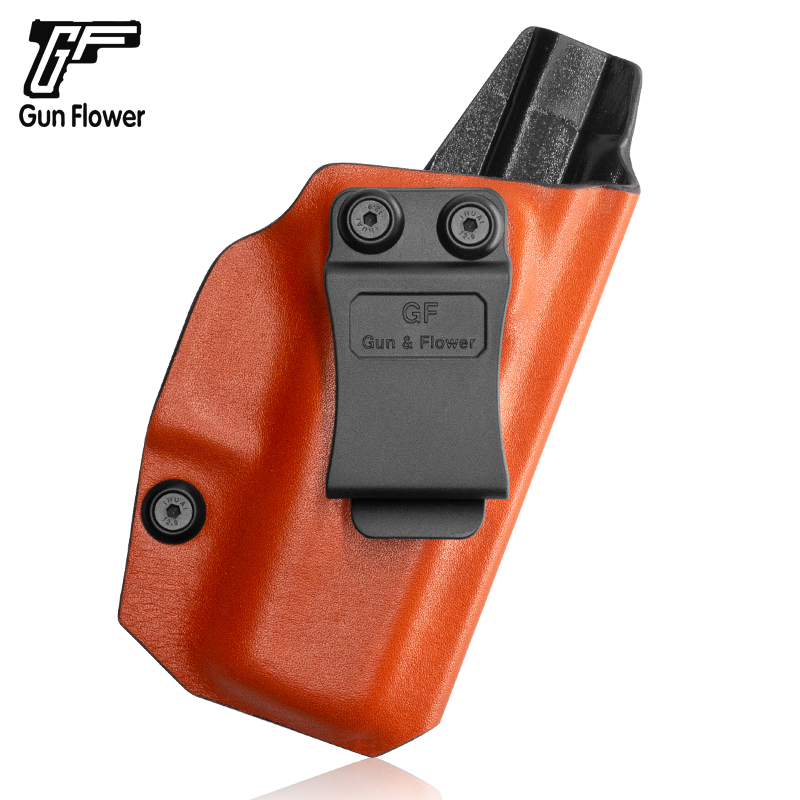 GunFlower Kydex тактическая Экипировка кобура IWB с кожаным наружным зажимом для ремня
