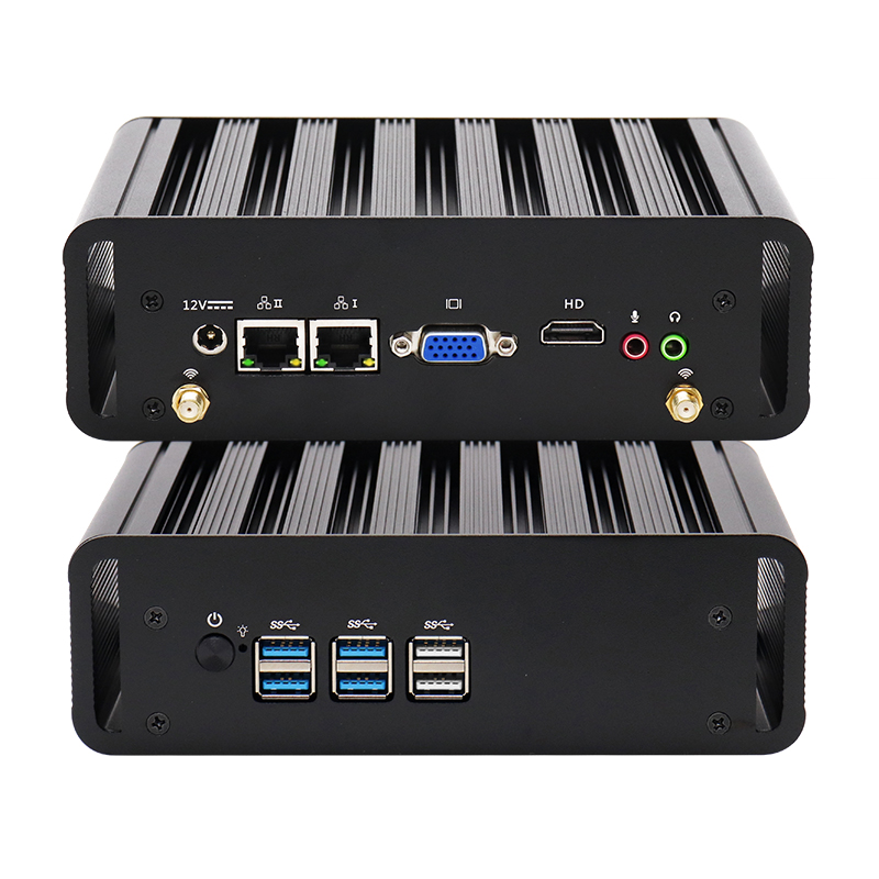Безвентиляторная новая система barebone core i5 i3 i7 2020 с двойной ОЗУ двойной SATA 6USB Настольный ПК компьютер