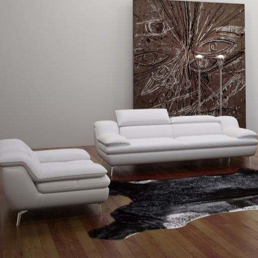 Adjustable headrest furniture living room modern sectional leather sofa set home furniture with Metallic stainless steel leg