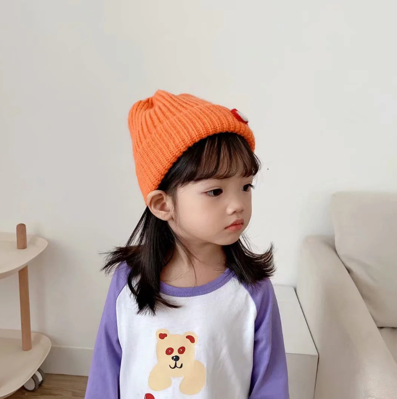 Baby knitted hats for fall/winter new Korean version of rainbow embroidery knit hat for baby children's woolen baby hats