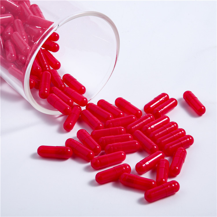 Red color gelatin empty medicine capsules / pill capsule with enteric coating