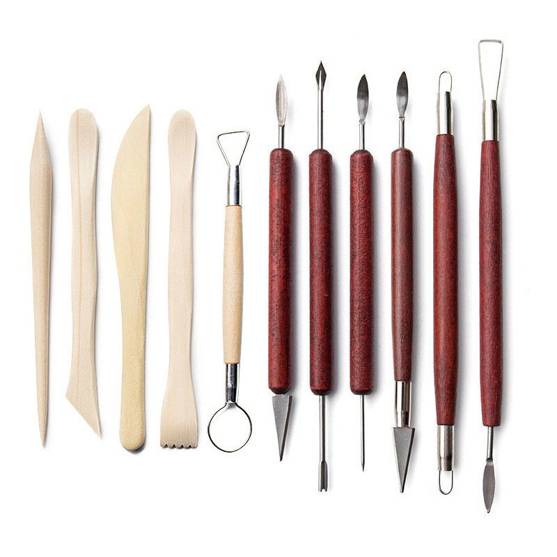Cross-border Pottery Tools 11-piece Set, Clay Stone Plastic Carving Knife, Detail Needle, hole punch Art Seven Needles