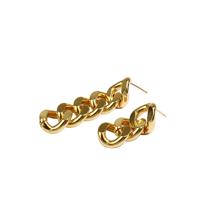 European and American exaggerated metal chain earrings female hipster net red retro earrings small fairy jewelry French temperam