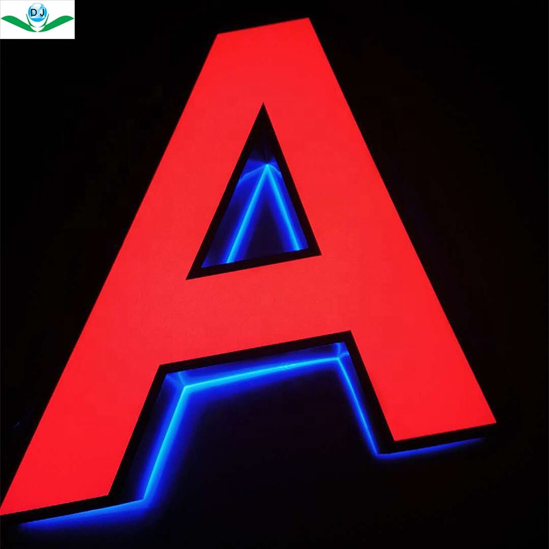 Стилизованные шрифты signage успешно знак решения Смола из высших металлов, двухсторонний знак УФ-печать на открытом воздухе знак с светодиодная подсветка