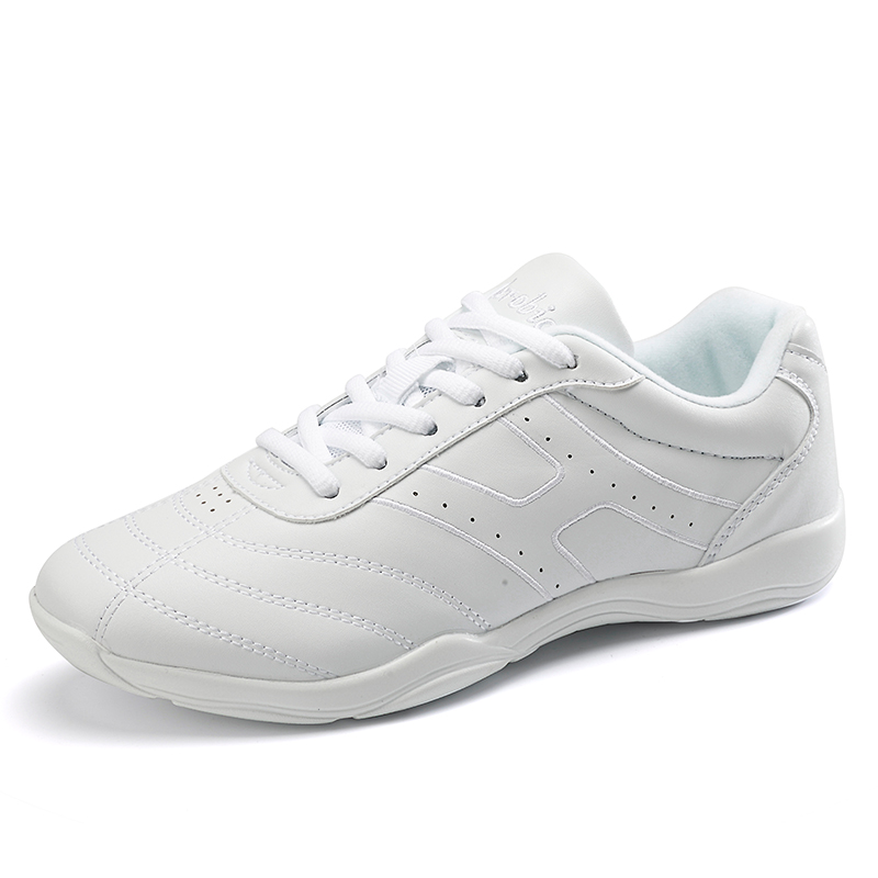 Four seasons aerobics shoes super fiber leather women's athletic shoes cheerleading group dance shoes