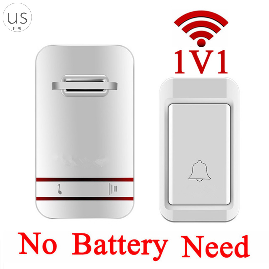 Wireless Doorbell No Need Battery Self Generating Electricity Led Light Waterproof Button Door Bell