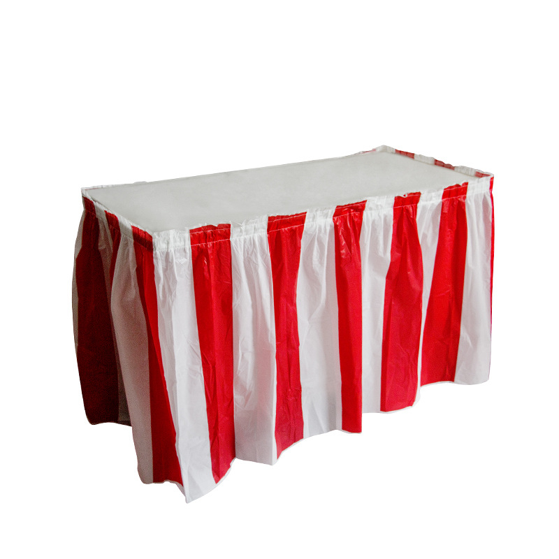 Carnival Circus Party Decorations Red and White Striped Table Skirt Table Cloths