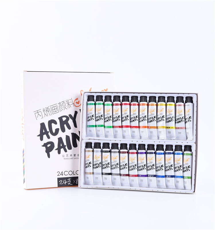 Acrylic Paint Set Art Medium Technique Rich Pigments Non Fading Paints For Artist Canvas Painting