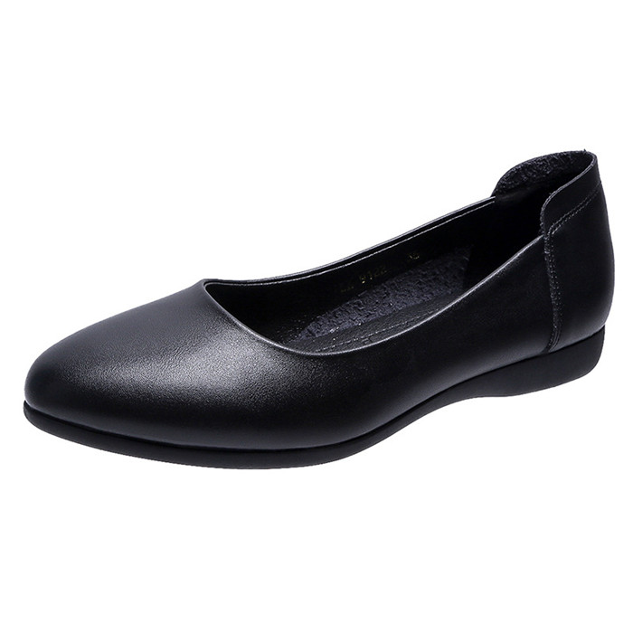 Solid color work flat shoes 2021 spring new large size women's fashion soft bottom pumps