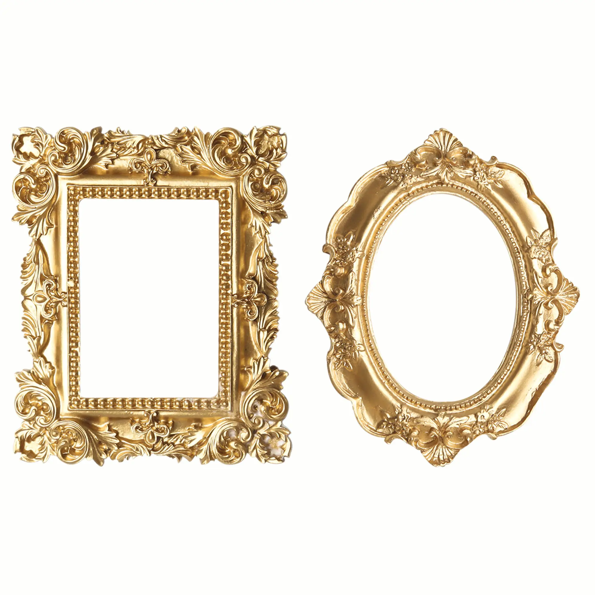 Resin decorative small golden frames mini frame set