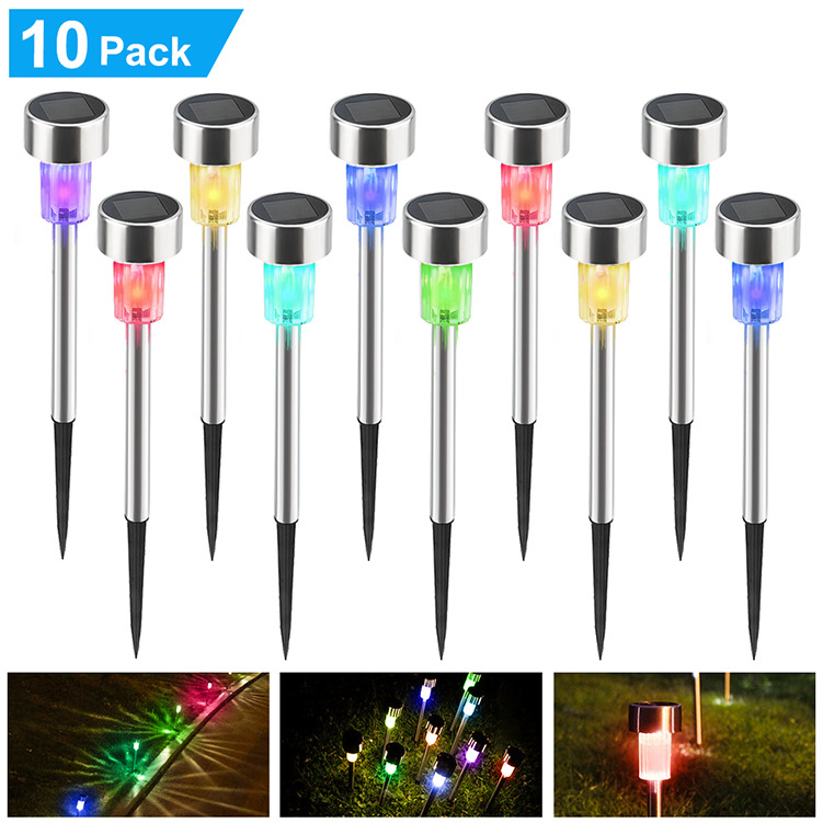 Solar Path Lights Outdoor Stainless Steel Light for Garden Patio Yard Landscape Solar Lights