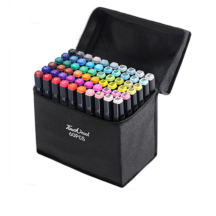 touchcool comic animation alcohol 24/36/48/60/80/168 colors double heads nylon heads art painting square shape marker pen suit