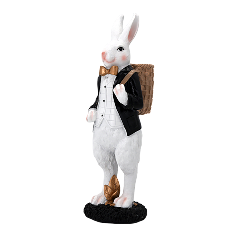 Home decoration modern baby shower gifts resin plush bunnies