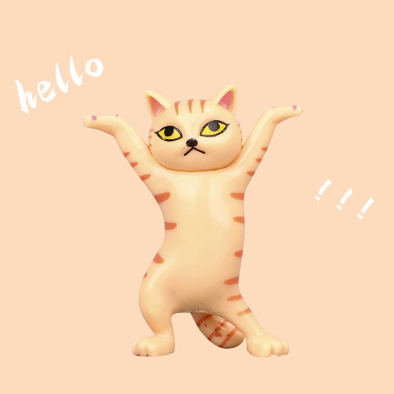 Dancing Cat Earphone Stand For Air Pods 12 Pro Headset Blue Tool INS Pen Holder Desktop Display Cute Doll Handmade Decoration
