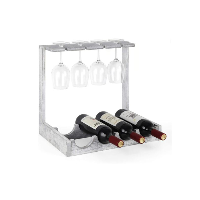 Wine bottle display Solid wood wine rack Creative wooden wine glass holder Table top storage rack for 4 bottles