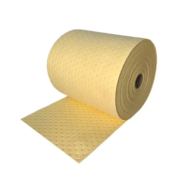 Dimpled chemical&hazardous absorbent roll absorbent material large surface on ground