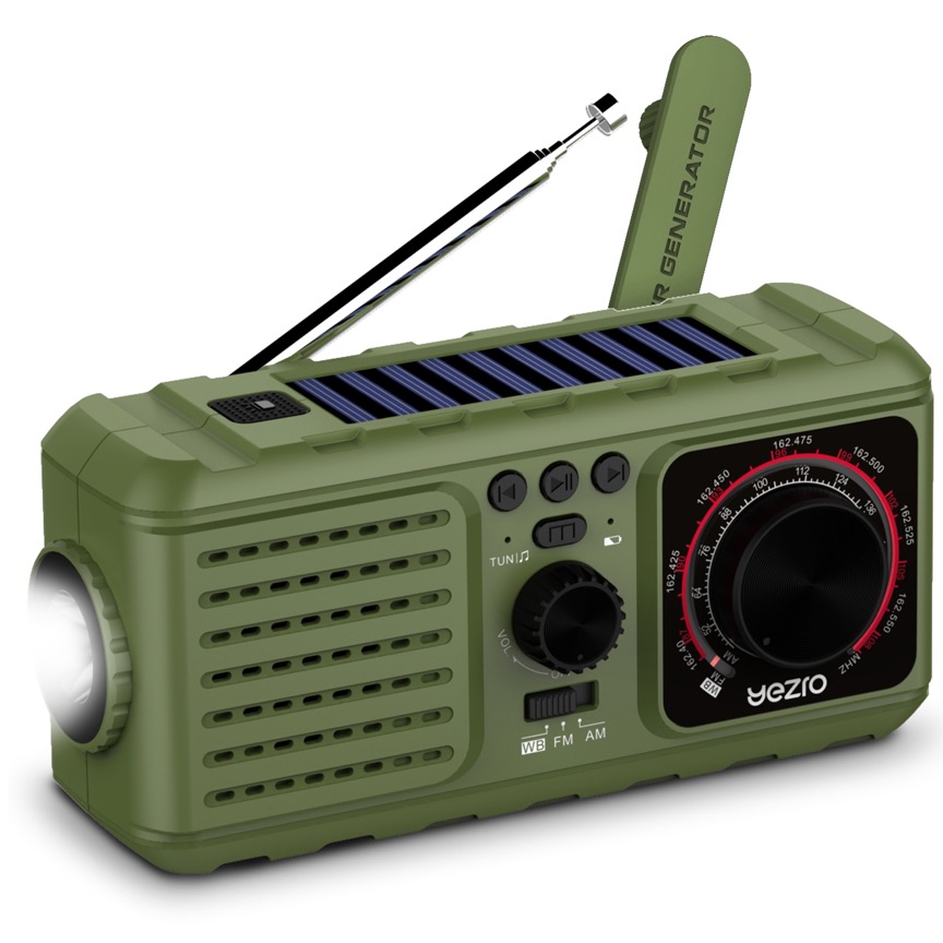 3 в 1 открытый водонепроницаемый портативный Погодный трансляции радиоприемник FM радио рукоятка зарядное устройство на заказ AM Солнечная аварийная радио