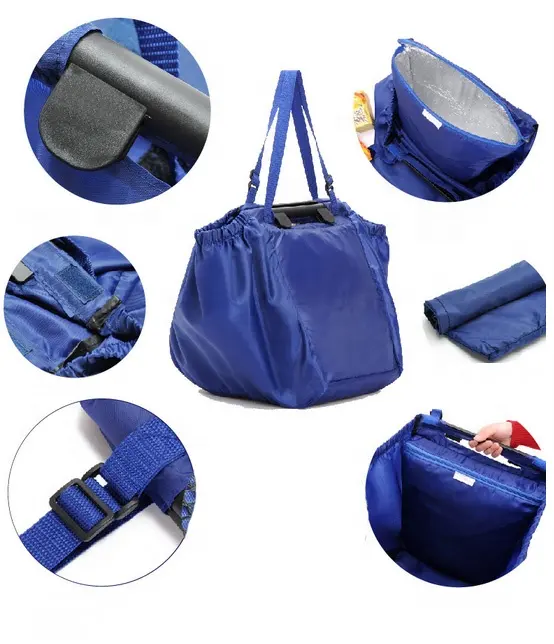 PINGHU SINOTEX Folding Supermarket Trolley Bag Grocery Shopping Cart Bag Reusable Grocery Cart Bags