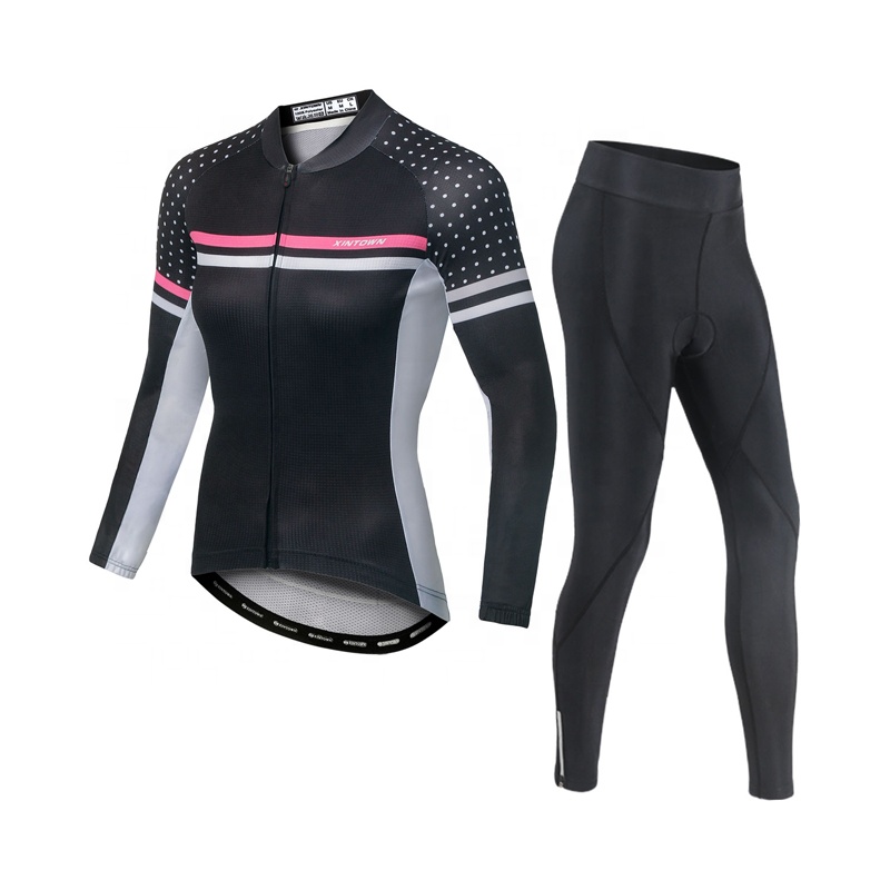 Female Bicycle Clothing Set Reflective Long Sleeve Womens Cycling Jersey Bike Riding Suit Blike Clothes Sport Wear