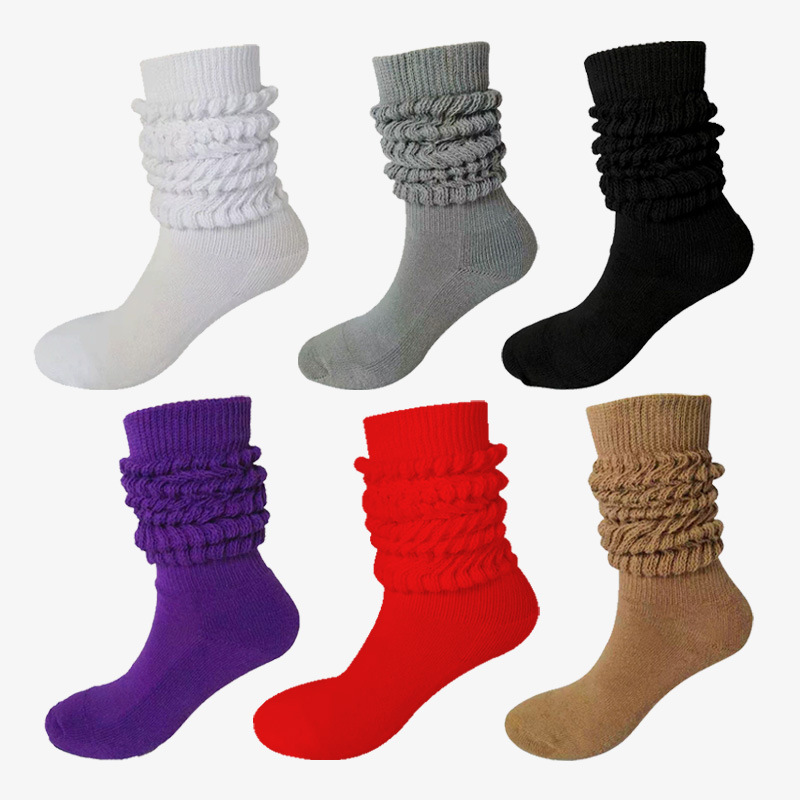 8-9cm Wide 33-48 cm long Scrunch Socks for women Cotton Slouch Sock Woman Knee High Boot Adult Heavy Thick Long Sock for Women