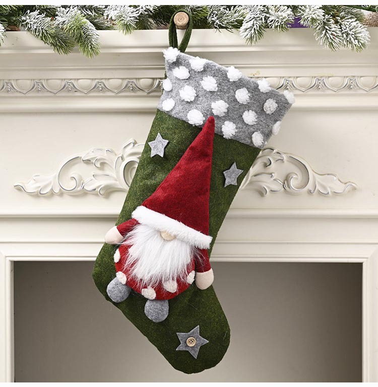 Wholesale Custom Luxury Vintage Christmas Ornament Stocking Sock Decoration