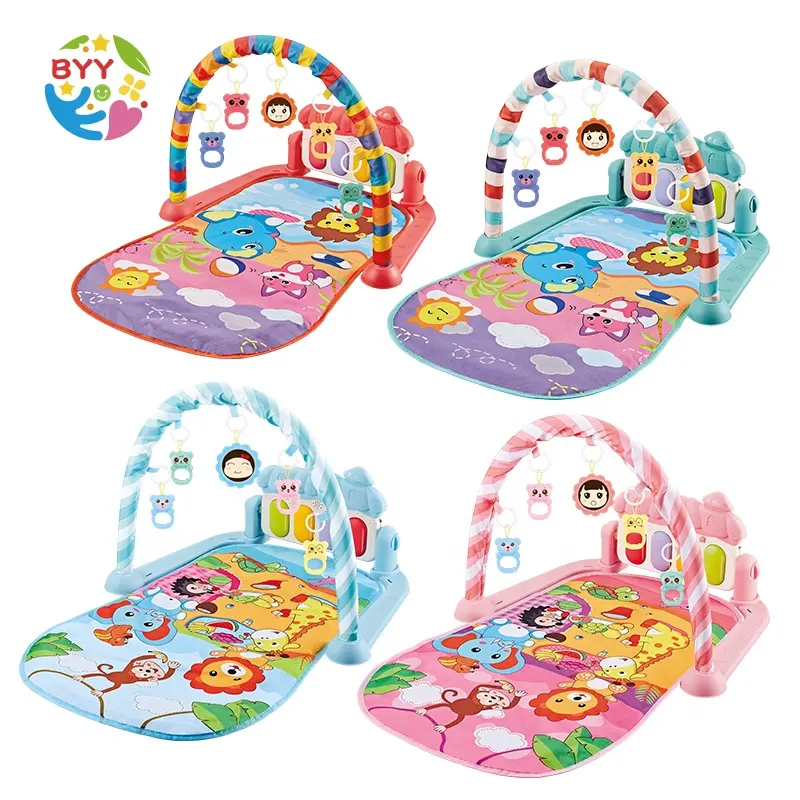 Colorful Infant activity carpet gym exercise baby hand brain coordination play mat pedal piano