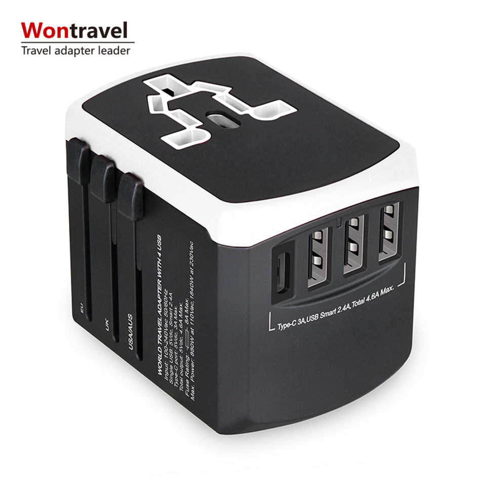 Международный мощность plug Мини Универсальный Путешествия адаптер 3 булавки стены зарядное устройство Портативный Путешествия